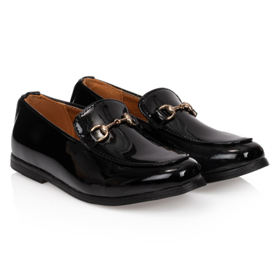 Shop Romano Boys Black Patent Loafers