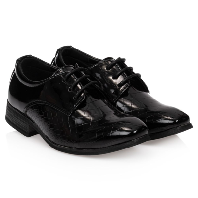 Shop Romano Boys Black Patent Shoes
