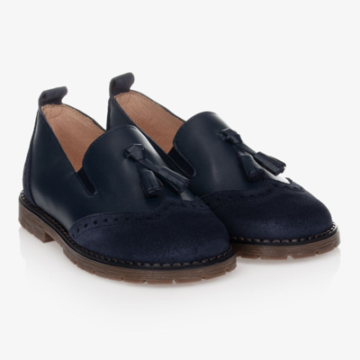 Shop Children's Classics Boys Navy Blue Leather Loafers