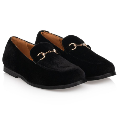 Shop Romano Boys Black Velvet Loafers