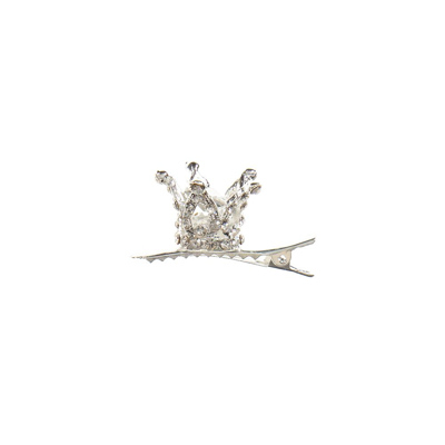 Shop Bowtique London Girls Silver Crown Hair Clip (5cm)