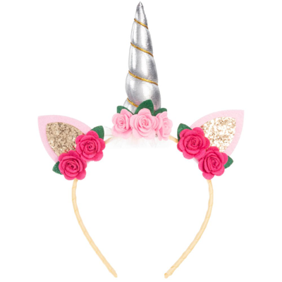 Shop Bowtique London Girls Pink Unicorn & Flower Hairband