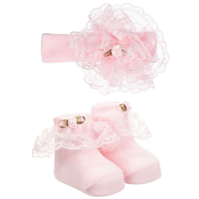 Shop Beau Kid Girls Pink Headband & Socks Set