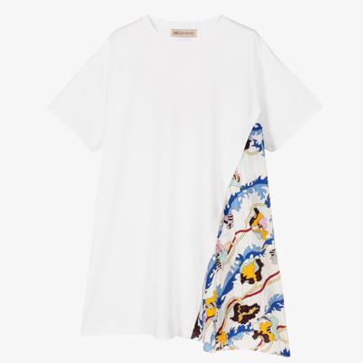 Shop Emilio Pucci Pucci Teen Girls White T-shirt Dress