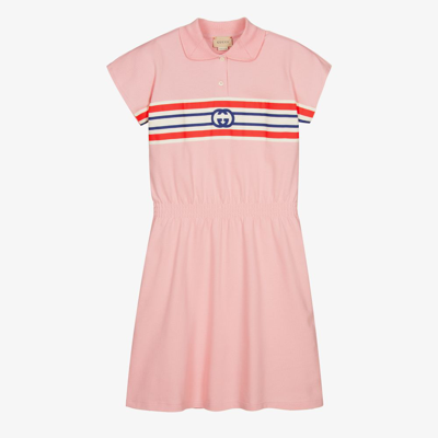 Shop Gucci Teen Girls Pink Polo Dress
