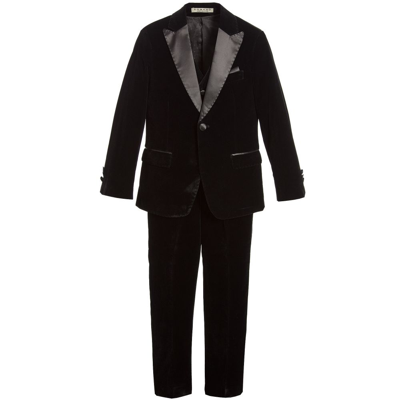 Shop Romano Boys Black Velvet Suit