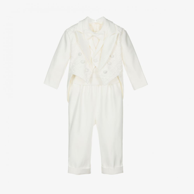Shop Romano Vianni Baby Boys Ivory Tuxedo Suit