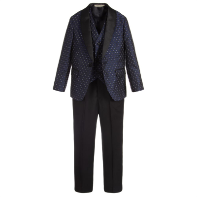 Shop Romano Boys Blue Satin Suit