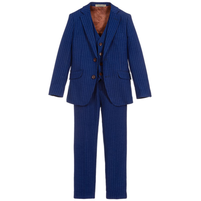 Shop Romano Boys Royal Blue Pinstripe Suit