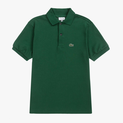 Shop Lacoste Teen Boys Green Polo Shirt