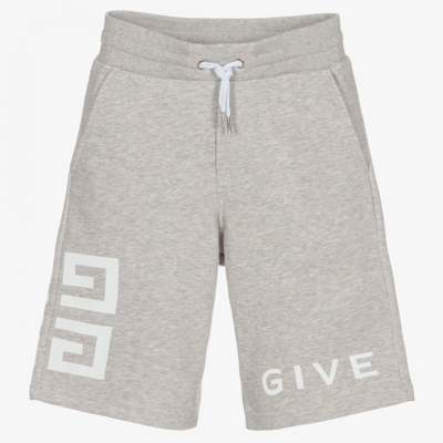 Shop Givenchy Teen Boys Grey Logo Shorts