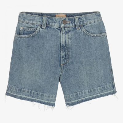 Shop Gucci Teen Boys Blue Denim Shorts