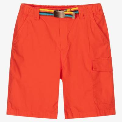 Shop Paul Smith Junior Teen Boys Orange Cotton Shorts