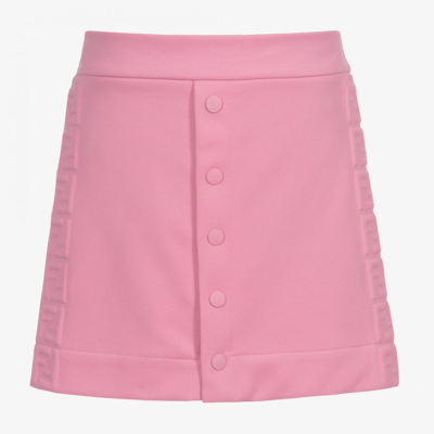 Shop Fendi Girls Teen Pink Jersey Logo Skirt