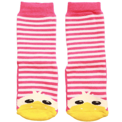 Shop Country Girls Pink Striped Duck Slipper Socks