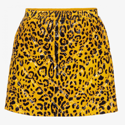 Shop Dolce & Gabbana Girls Teen Yellow Quilted Skirt