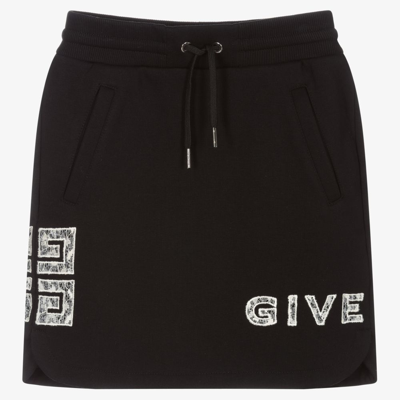 Shop Givenchy Girls Teen Black Logo Fleece Skirt