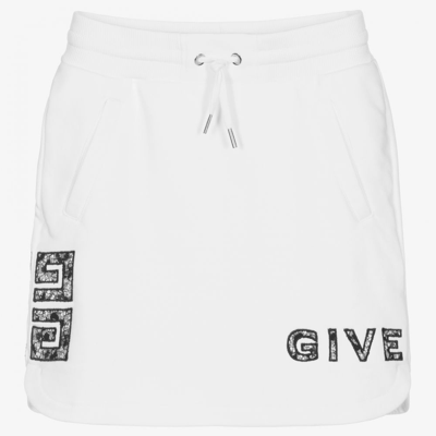 Shop Givenchy Girls Teen White Logo Fleece Skirt