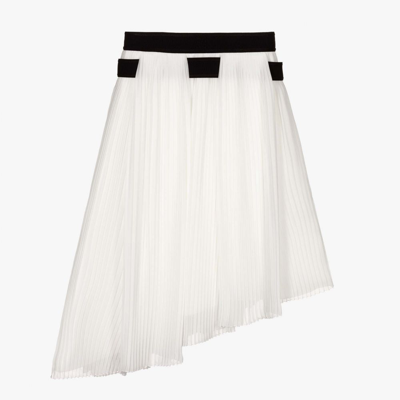 Shop Givenchy Girls Ivory Pleated Chiffon Skirt