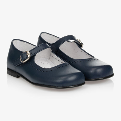 Shop Children's Classics Girls Navy Blue Leather Shoes