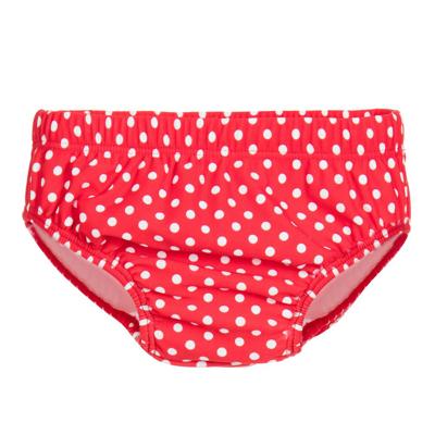 Shop Playshoes Baby Girls Red Dot Swim Pants (upf50+)