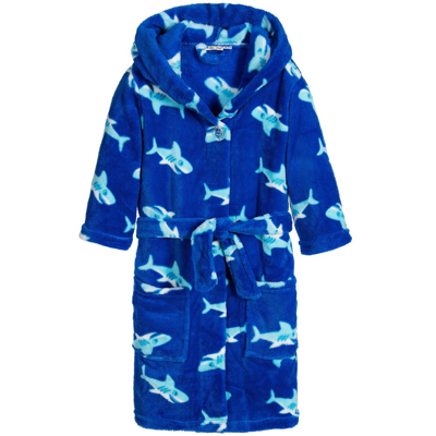 Shop Playshoes Blue Shark Fleece Dressing Gown