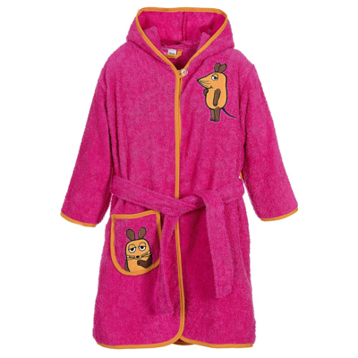 Shop Playshoes Girls Pink Mouse Towelling Bathrobe