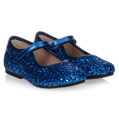 Shop Manuela De Juan Girls Blue Glitter Shoes