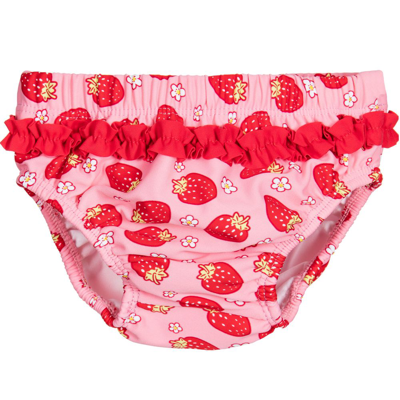 Shop Playshoes Baby Girls Pink & Red Swim Pants (upf50+)