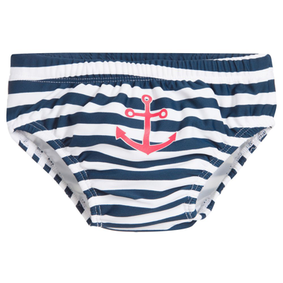 Shop Playshoes Baby Boys Blue Stripe Swim Pants (upf50+)