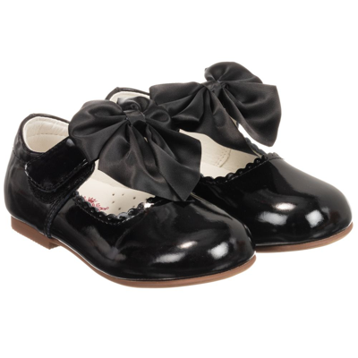 Shop Caramelo Girls Black Patent Bow Shoes