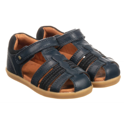 Shop Bobux Iwalk Navy Blue Leather Sandals