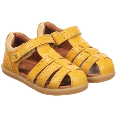 Shop Bobux Iwalk Yellow Leather Sandals