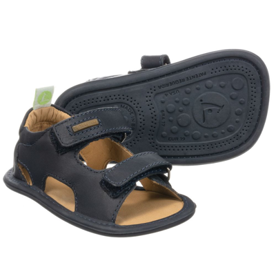 Shop Tip Toey Joey Navy Blue Leather Baby Sandals