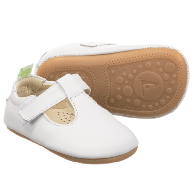 Shop Tip Toey Joey White Leather Baby Shoes