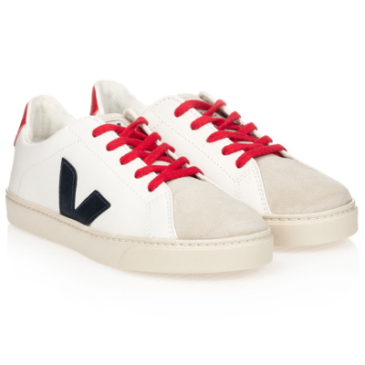 Shop Veja Teen White Logo Trainers