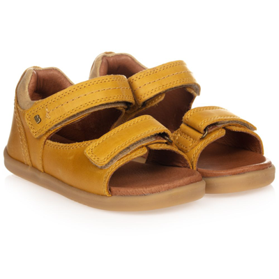 Shop Bobux Iwalk Yellow Leather Velcro Sandals