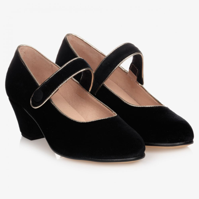Shop Children's Classics Girls Black Velvet Shoes