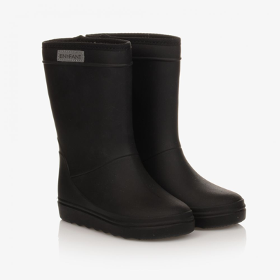 Shop En Fant Black Thermal Rain Boots