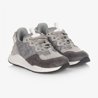 Shop Fendi Grey Ff Logo Trainers