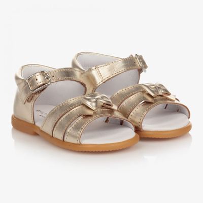 Shop Children's Classics Girls Gold Leather Sandals