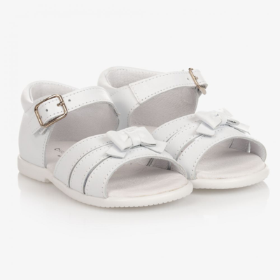 Shop Children's Classics Girls White Leather Sandals