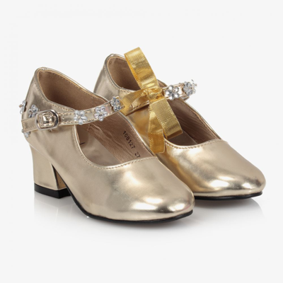 Shop Souza Girls Gold Metallic Bar Shoes