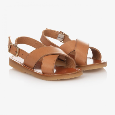 Shop Bonpoint Girls Teen Brown Leather Sandals