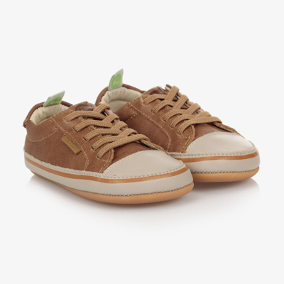 Shop Tip Toey Joey Boys Brown Leather Baby Trainers