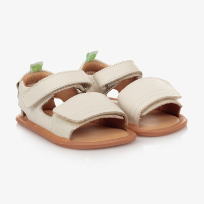 Shop Tip Toey Joey Ivory Leather Baby Sandals