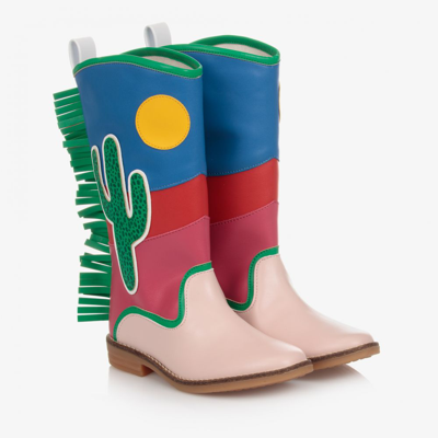 Shop Stella Mccartney Kids Girls Pink & Blue Cowboy Boots