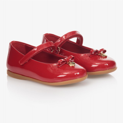 Shop Dolce & Gabbana Girls Red Patent Leather Shoes