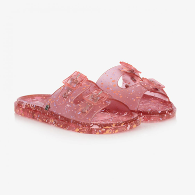 Shop Mini Melissa Girls Pink Fleck Jelly Sandals