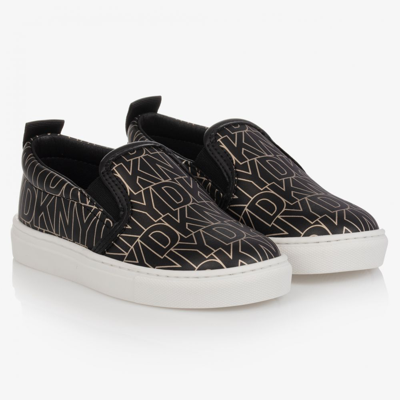 Shop Dkny Girls Black Slip-on Trainers